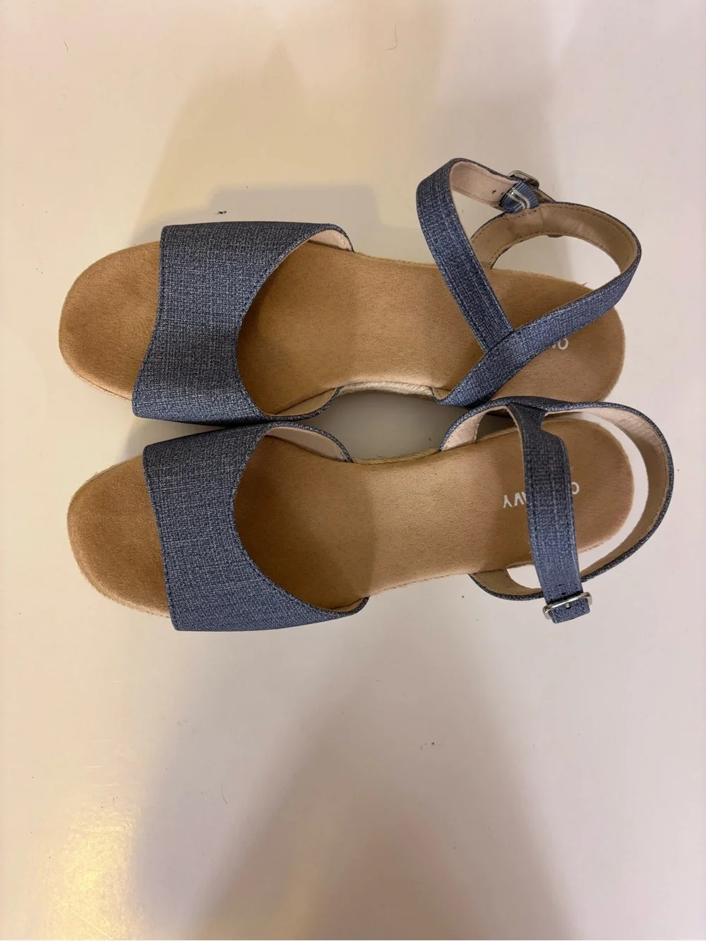 Old Navy Blue Espadrille Platform Sandals 9